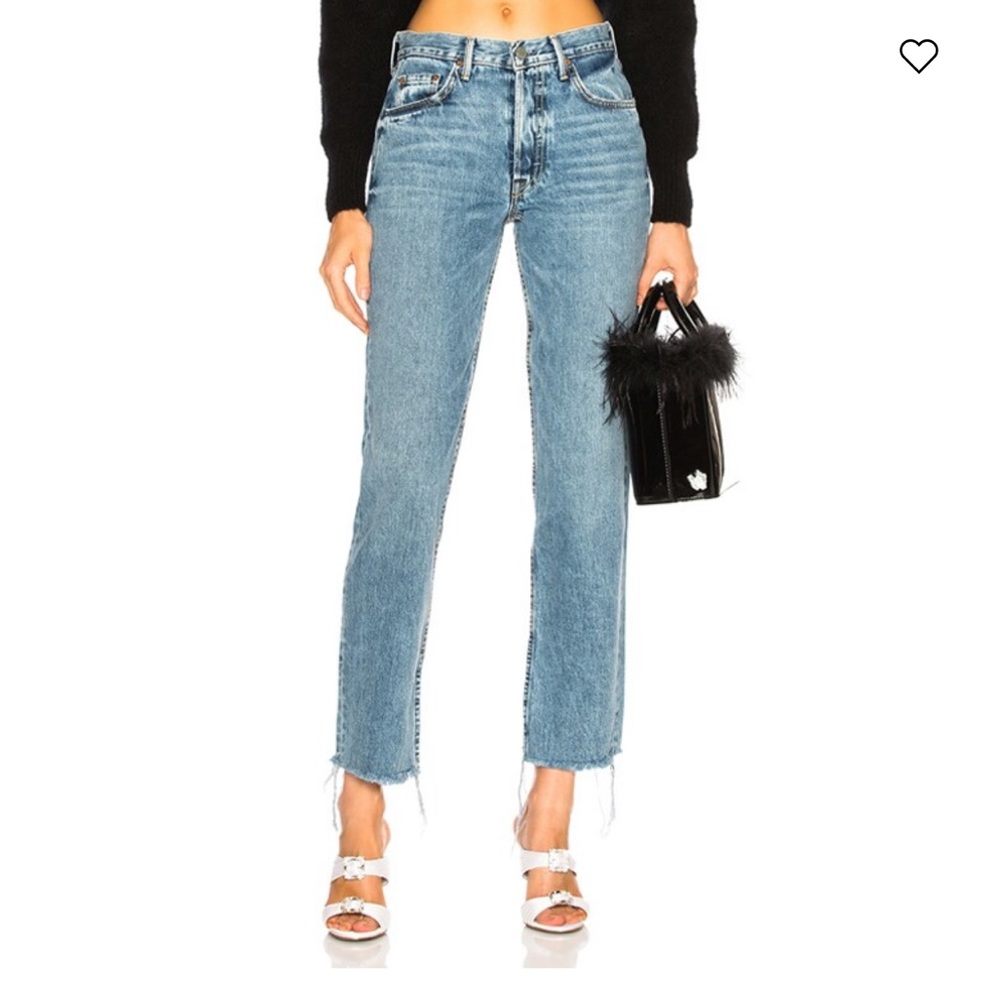 GRLFRND Helena High Rise Split Long Denim Jeans